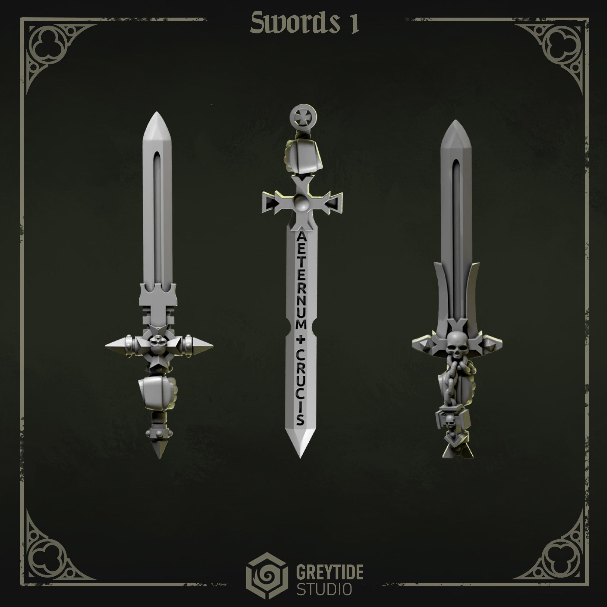 Eternal Pilgrims Swords - Set 1 (3 Pieces) – 3D printed weapons for 40k miniatures, New Zealand