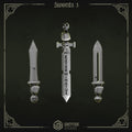Eternal Pilgrims Swords - Set 3 (3 Pieces) – 3D printed weapons for 40k miniatures, New Zealand