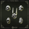 Eternal Pilgrims Tactical Heads - Set 2 (5 Pieces) – 3D printed heads for 40k miniatures, New Zealand