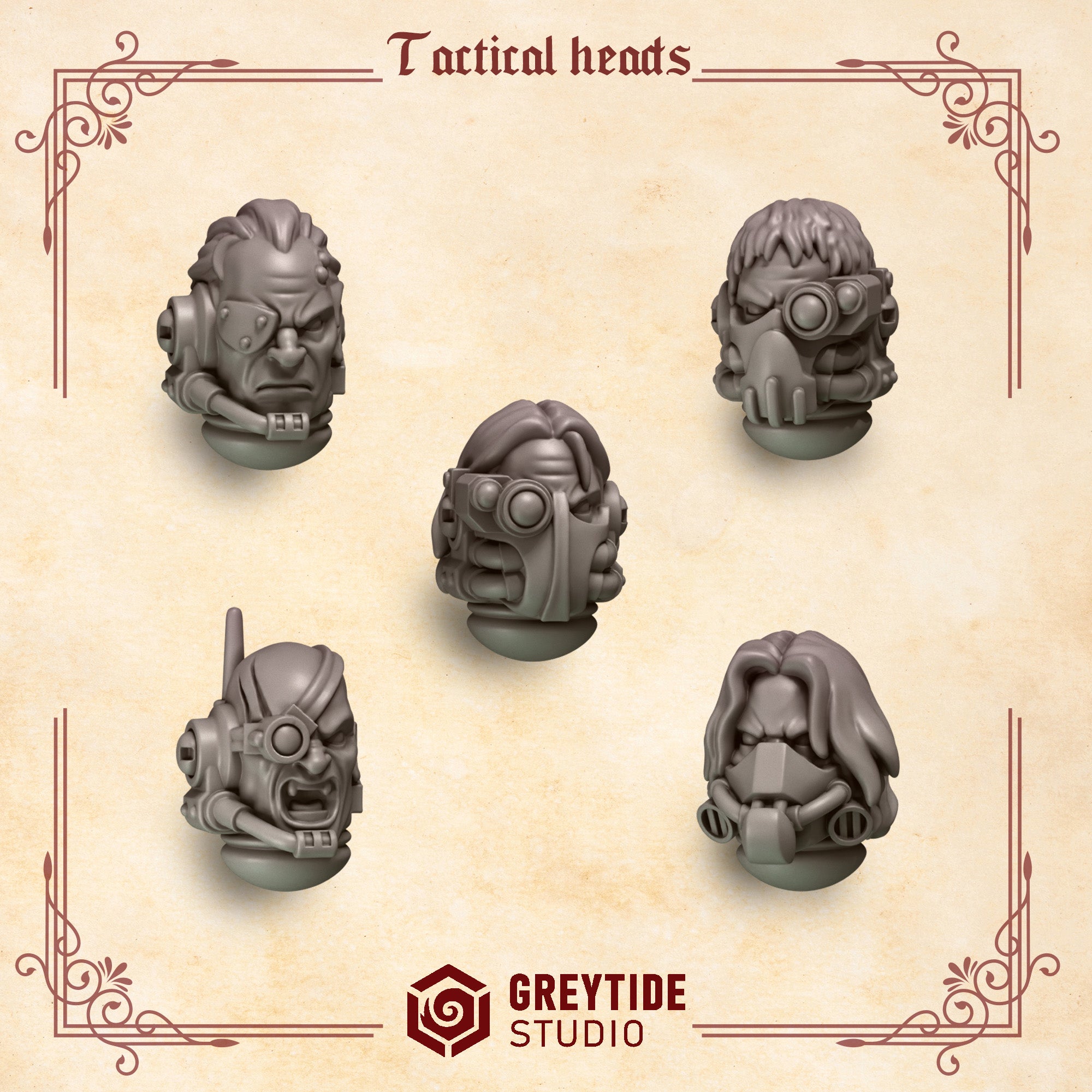 Crimson Lords Heads - Tactical (5 Pieces)