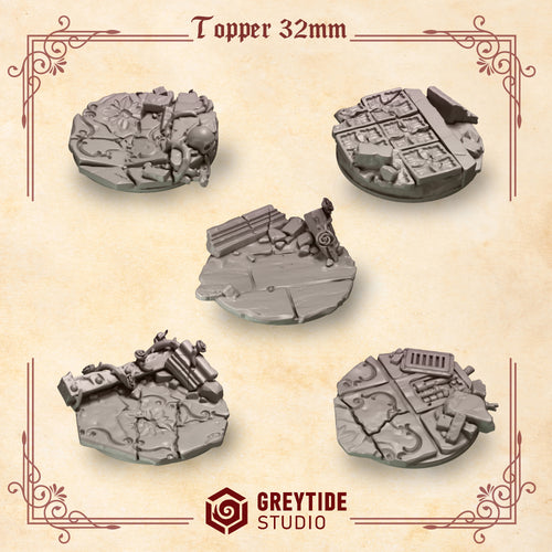 Crimson Lords Base Toppers - 32mm (5 Pieces) – 3D printed bits for 40k miniatures, New Zealand