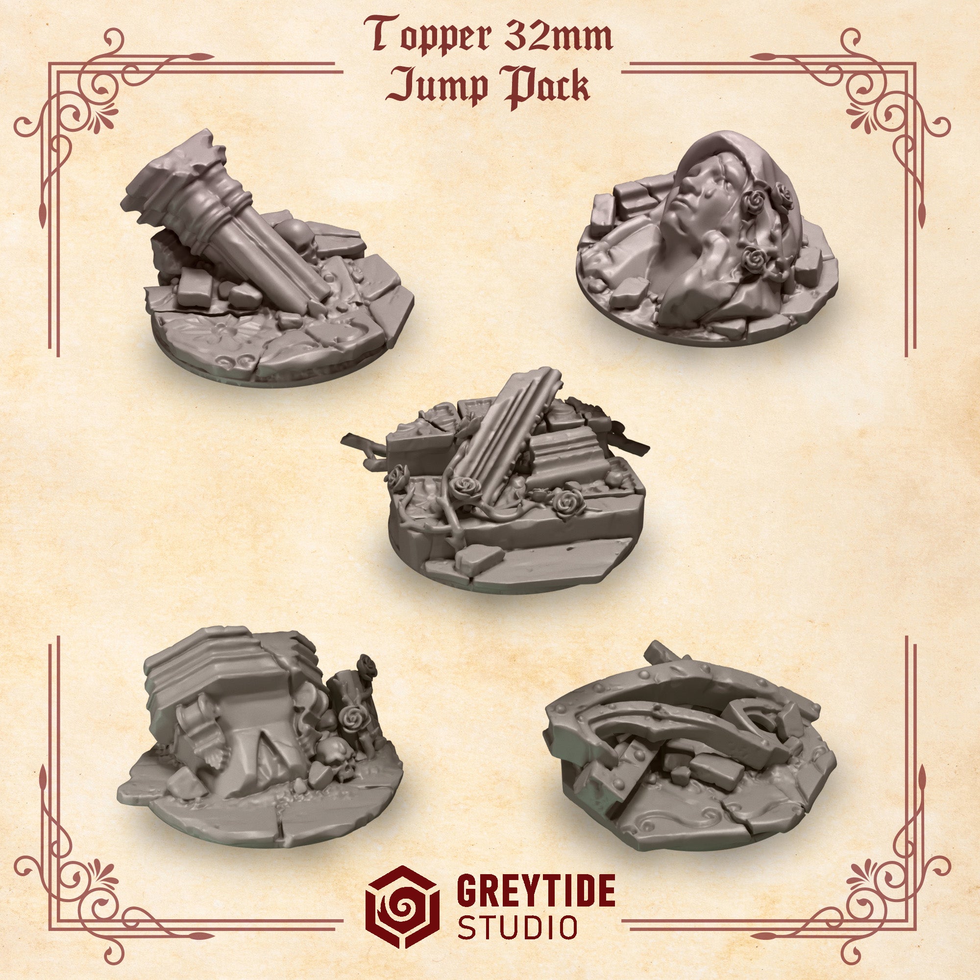 Crimson Lords  Base Toppers - Jump pack 32mm (5 Pieces)