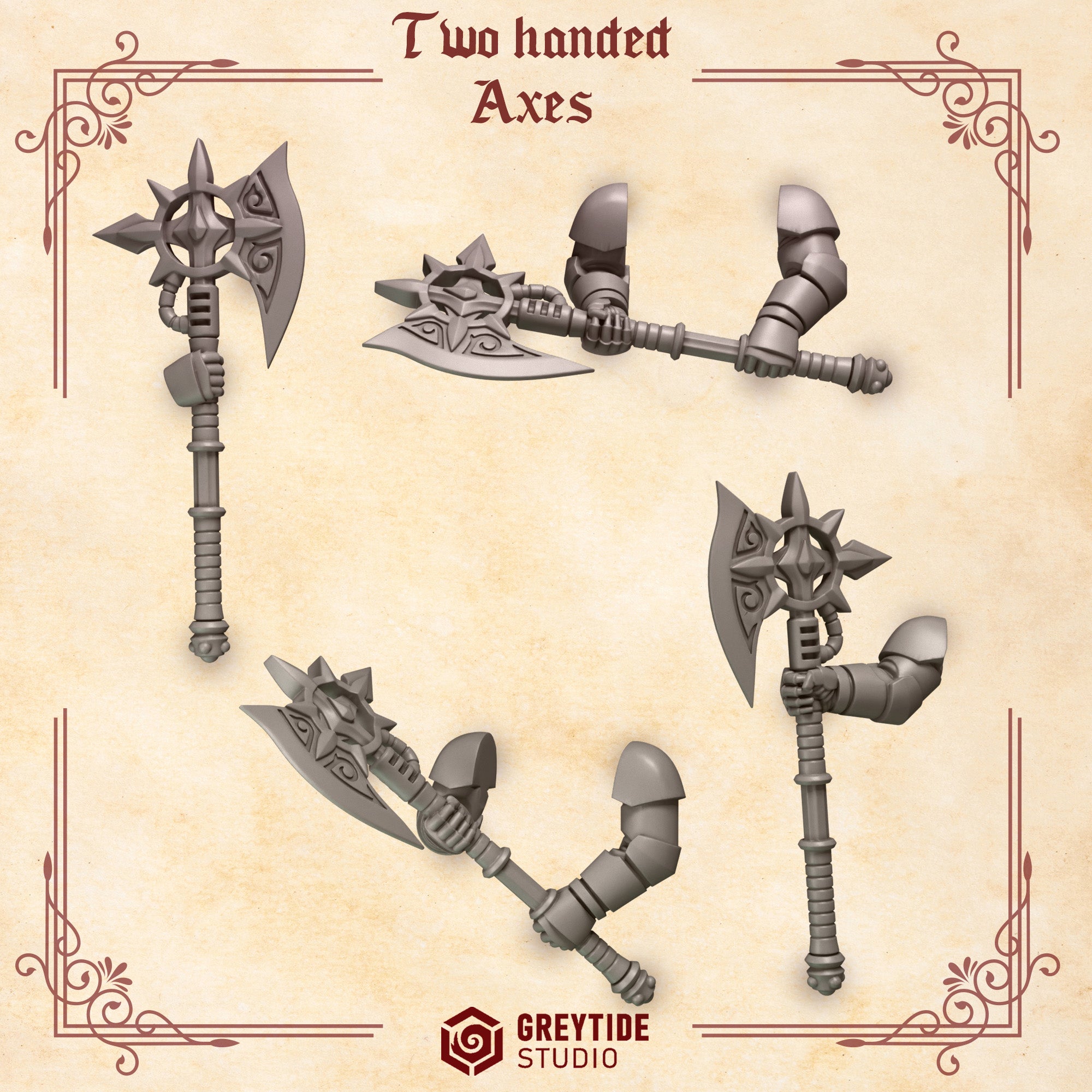 Crimson Lords Two Handed Axes (4 Pieces)
