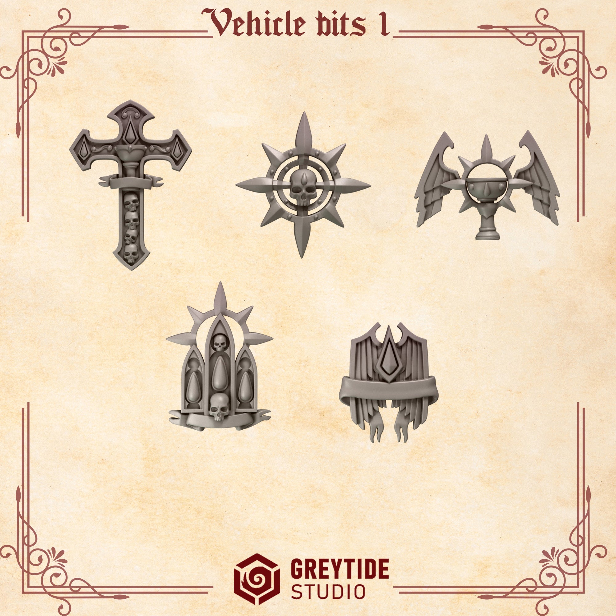 Crimson Lords Vehicle bits - Set 1 (5 Pieces)