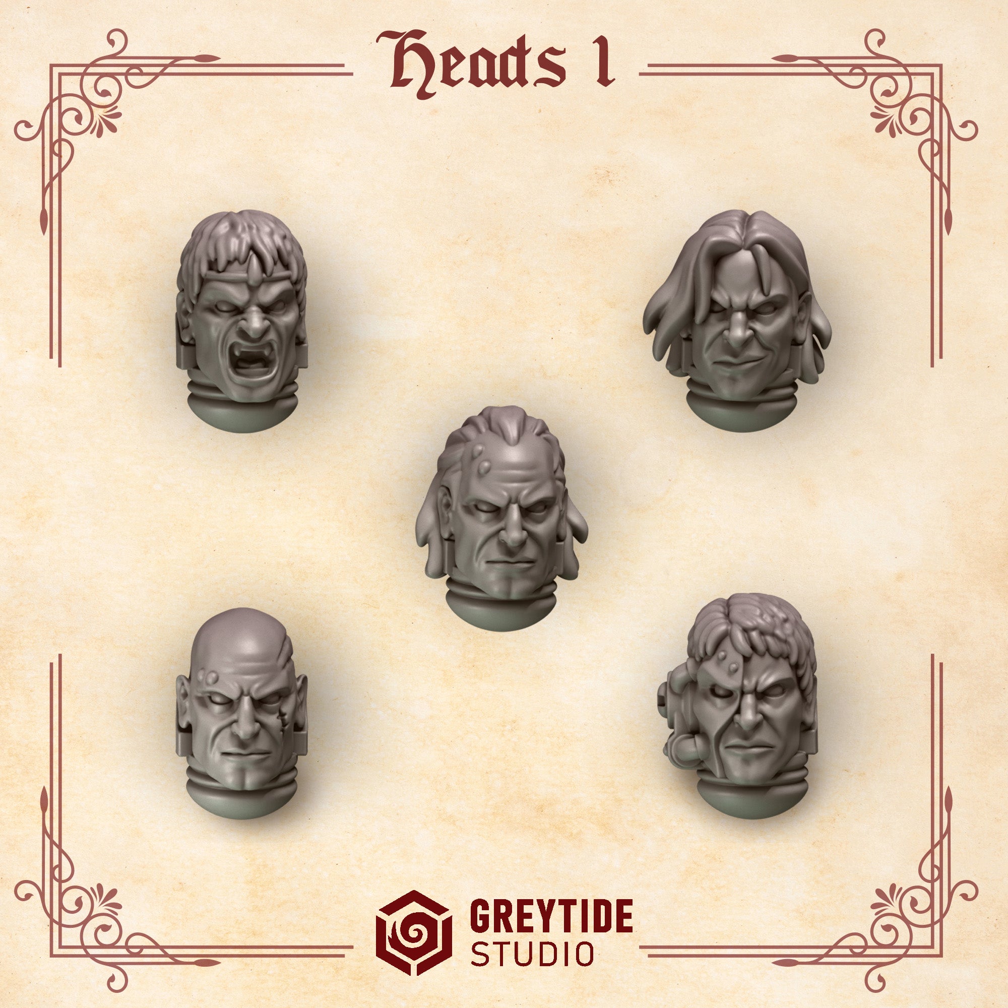 Crimson Lords Heads - Set 1 (5 Pieces)
